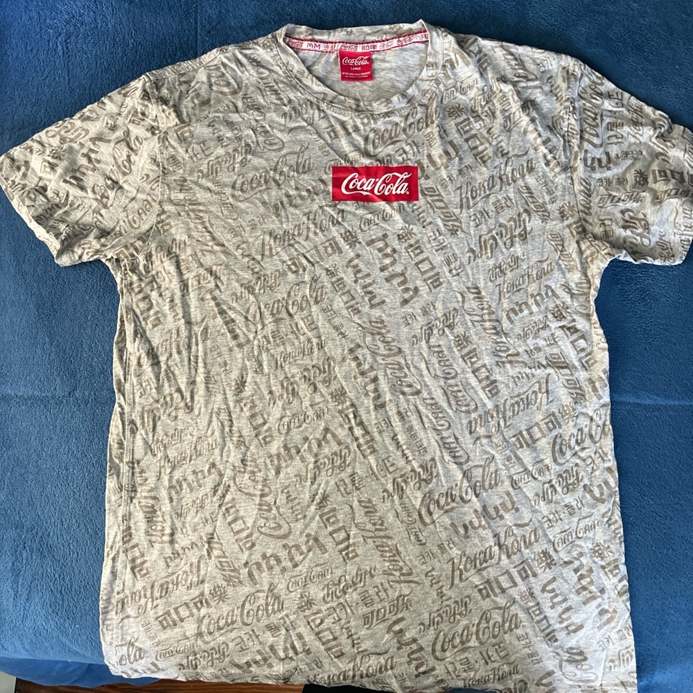 Coca Cola Gray Short Sleeve Tee Classic Casual